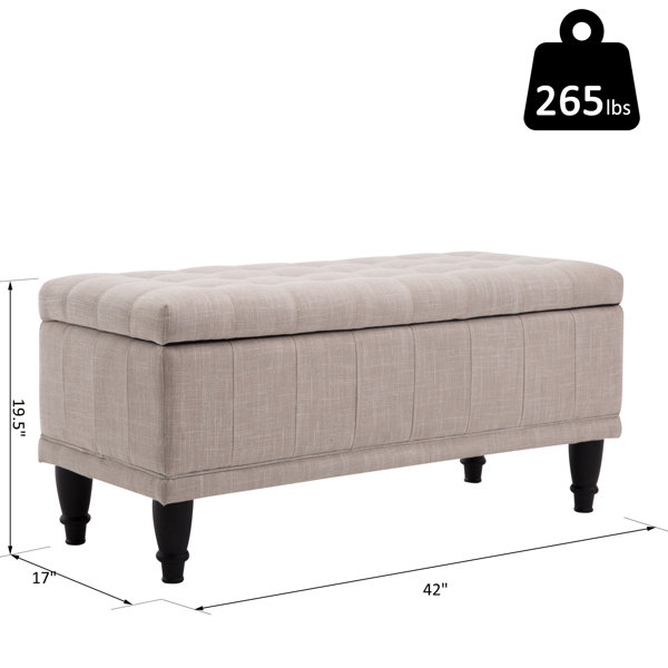 Charlton Home® Caffin Upholstered Flip Top Storage Bench & Reviews